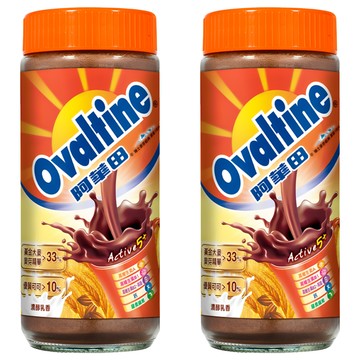 Ovaltine 阿華田 營養巧克力麥芽飲品 含21種營養 5種礦物質、7種維生素、8種必需胺基酸、膳食纖維  400g  1入  2罐