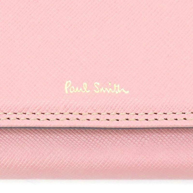 ポールスミス Paul Smith 長財布 ピンク クロスグレイン - 小物