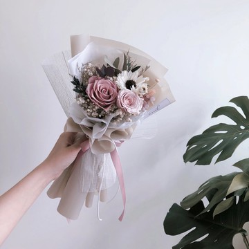 小型永生花花束氣質粉嫩空靈質感乾燥花韓式花束 Pinkoi 設計購物網站 Line購物