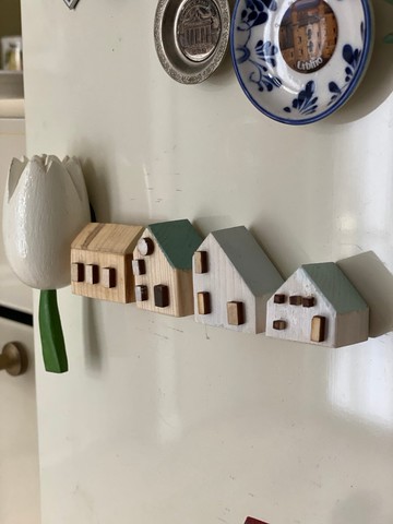 5 件套木屋 DIY 手繪磁鐵，個性化磁鐵