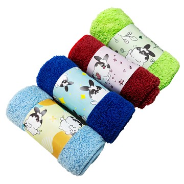 CLEAN 克林 瞇瞇兔抹布 (水藍色+海藍色+潮紅色+果綠色)  4條  30 x 30cm