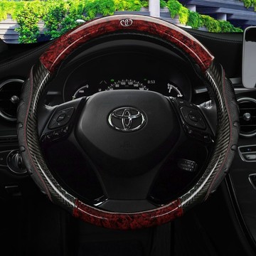四季通用Toyota豐田專用 皮革方向盤套 Corolla Cross Camry RAV4 透氣防滑套 方向盤皮套車標
