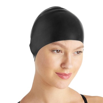 AHOYE 100%全矽膠泳帽  黑色  1個  24 x 13.5 x 0.8cm