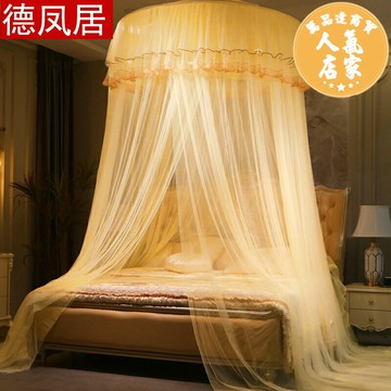 蚊帳 圓頂蚊帳 吊頂蚊帳 圓頂吊頂蚊帳雙人加大1.5/1.8/2m米床落地歐式吸頂圓形蚊帳1.2m床