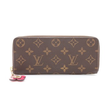 LOUIS VUITTON LV 路易威登 Clemence 拉鍊長夾 棕色 原花帆布 M68314 【二手名牌BRAND OFF】