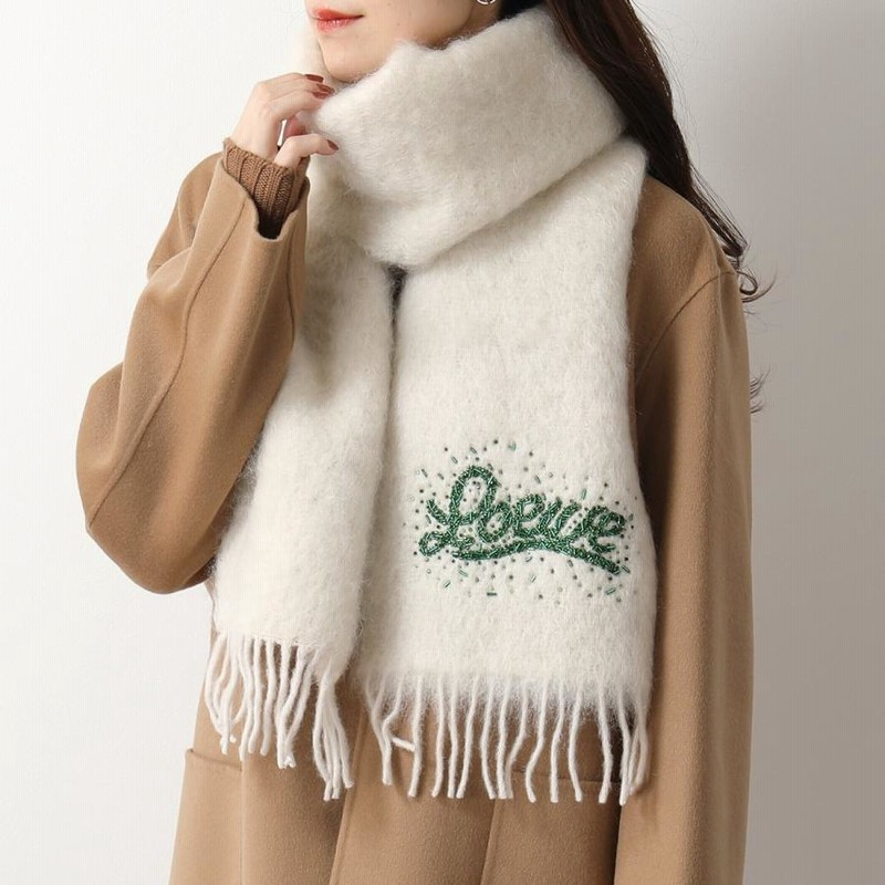 LOEWE ロエベ スカーフ マフラー F000487X53 レディース モヘヤ ビーズ 