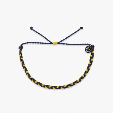 Pura Vida 美國手工 NAVY & YELLOW 藍黃 迷你粗線編織手環