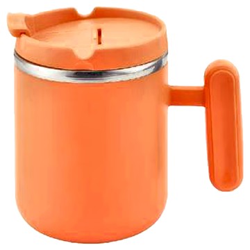 FRANCASINO 弗南希諾 304不鏽鋼元氣杯  450ml  內膽304不鏽鋼  食品級PP上蓋  橘色  1個