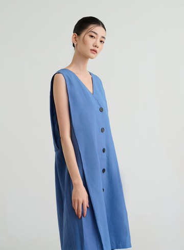 舒適開襟背心洋裝