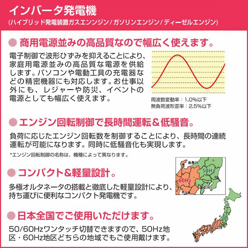 デンヨー 発電機 DA-6000LS 60Hz 受注生産 単相3線式 単相 100V