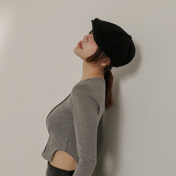 復古針織前進帽-黑【KT27387】