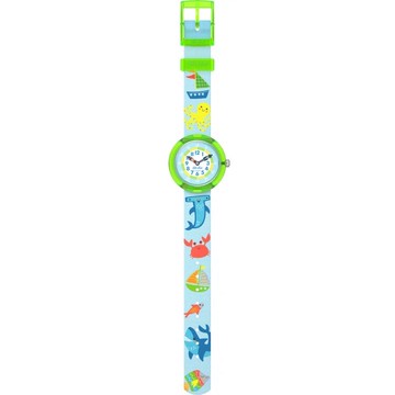 【swatch】FLIKFLAK 兒童手錶 螢光色 COLOR IN NEON (31.85mm) 瑞士錶 兒童錶 手錶 編織錶帶 FBNP232