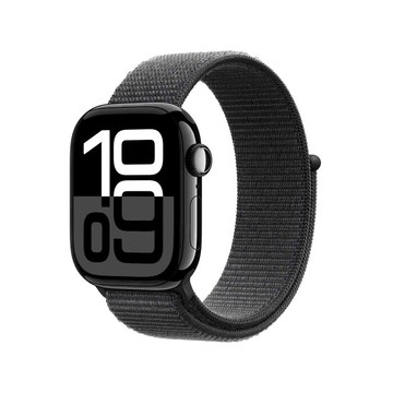 Apple Watch S10 GPS版 42mm曜石黑色鋁金屬錶殼配墨水色運動錶環(MWWG3TA/A)