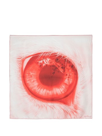 Ferragamo - eye motif silk scarf - women - Silk - One Size - Red