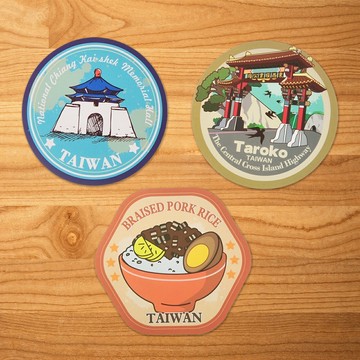 台灣旅行貼紙組D款(滷肉飯+中正紀念堂+太魯閣 3入組) MILU TAIWAN TRAVEL STICKER★
