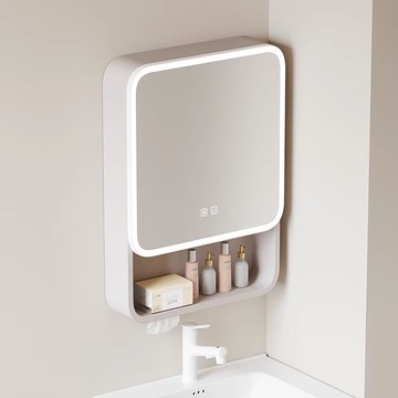 免運 浴室櫃  小戶型浴室櫃  太空鋁圓弧浴室鏡柜智能鏡箱燈光儲物柜衛生間掛墻式鏡子帶梳妝鏡 可開發票 全館八折 工廠現貨直銷 新品特價 y9056