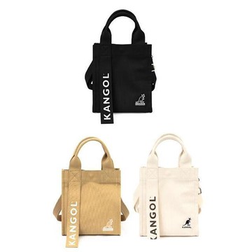 KANGOL 手提方包小容量進口防水帆布活動長背帶手提肩背斜背