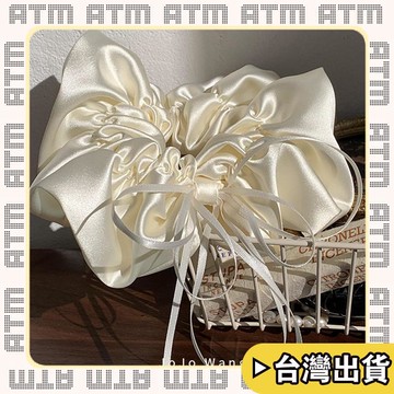 🔥臺灣出貨🔥可開發票✅輕飾時光奶油泡芙~芭蕾風法式奶白高級感大腸髮圈女高彈扎頭髮飾頭繩韓國