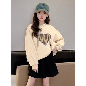 女童衛衣春秋兒童洋氣女孩加絨長袖秋冬衣服女大童時髦上衣潮童裝