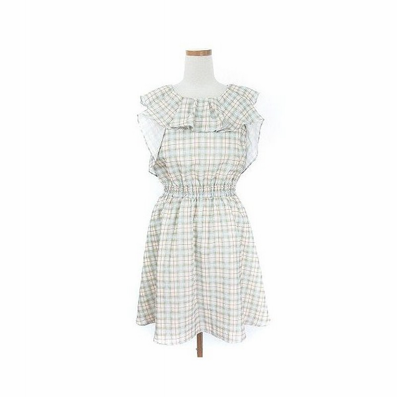 ダズリン Dazzlin ワンピース ひざ丈 ノースリーブ フリル チェック M 白 ホワイト Ca キ32 5店 Fy0301 レディース 中古 通販 Lineポイント最大0 5 Get Lineショッピング