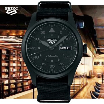 SEIKO精工 5 Sports 精工5號 自動上鍊機械錶 送禮 禮物推薦 SRPJ11K1/4R36-10A0H 黑/尼龍錶帶_SK028
