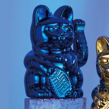 Jumbo Lucky Cats 特大號幸運繽紛自動招手招財貓-幸運寶藍色