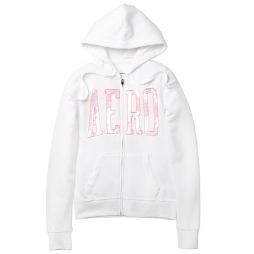 【 Aéropostale 】閃星AERO 都會風 連帽外套(白色)