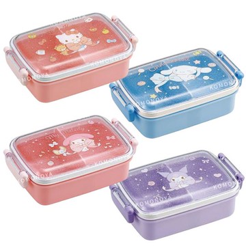 小禮堂 SKATER 三麗鷗 透明雙扣便當盒 450ml RBF3ANAG (蝴蝶結款) Kitty 美樂蒂 酷洛米 大耳狗