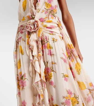 Blumarine Floral ruffled georgette gown