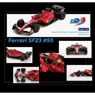 BBR 1/64 法拉利 Ferrari SF23 #55 C. Sainz 2023 Monaco GP 64023