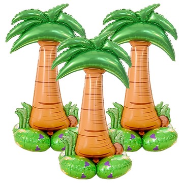 站立椰子樹鋁箔氣球 寬65x高114公分  椰子樹 棕色 + 綠色  3個