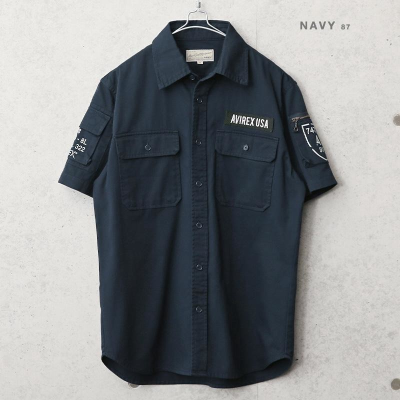 AVIREX アビレックス 6175093 S/S FATIGUE カーキ シャツ メンズ