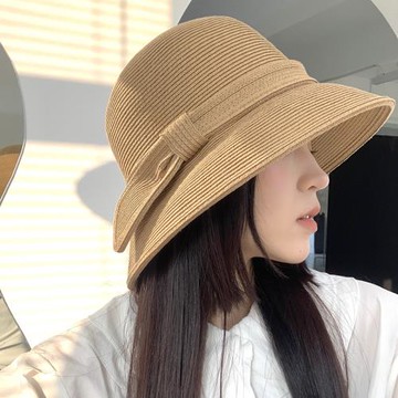 韓版草帽草編帽子女日系海邊度假沙灘帽夏天防曬遮陽漁夫帽盆帽潮