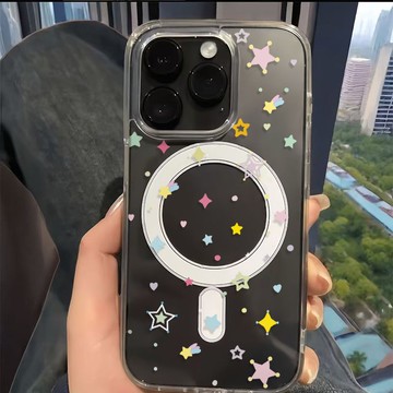 免運+隔日🚚 Magsafe磁吸手機殼 波點星星 蘋果17promax 16 15plus 14 13 12 11防摔