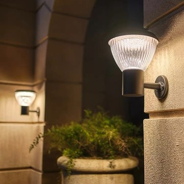 【雨果燈飾 含稅附發票】不用電費自動充電 太陽能壁燈 鑽石南瓜型 戶外防水防銹庭院燈 花園燈 陽台燈 圍牆燈 壁燈 室外