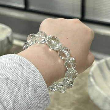 手鍊 水晶手鍊 天然水晶 飾品 串珠手鍊 圓珠手鍊 12mm 綠阿賽水晶 女生手鍊 能量石 禮物 448