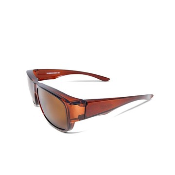 麥浪翻雲│全罩式│外掛式│祕魯棕方框包覆式偏光太陽眼鏡│UV400墨鏡 祕魯棕