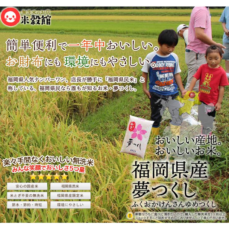 米4kg 無洗米 送料無料 福岡県産 夢つくし 無洗米 令和5年産