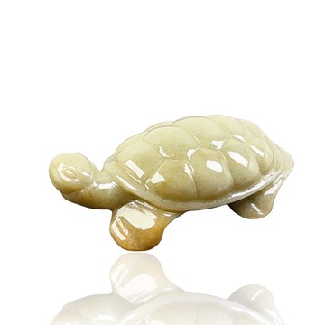 【吉祥‧長壽】飄黃翡翠烏龜擺件擺飾 | 天然緬甸翡翠A貨 | 送禮