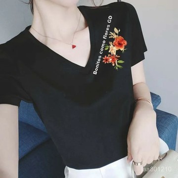 台灣现貨 v領上衣 v領t恤女 v領短袖 短袖 短袖t恤 純棉t恤 韓版上衣 大尺碼上衣  t恤 短t 短t恤 纯棉短袖