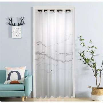 【嵐楓居家】無印風格 大理石紋穿桿式拉簾 門簾-150*200cm （贈送桿子/風水簾/窗簾/拉簾/門簾/隔簾）_廠商直送