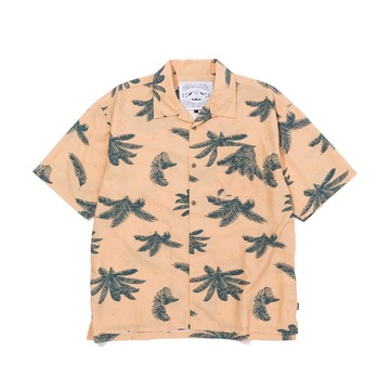 日本限定 POLER SHIRRING NYLON SHIRT 印花襯衫 / 棕梠米褐 - M