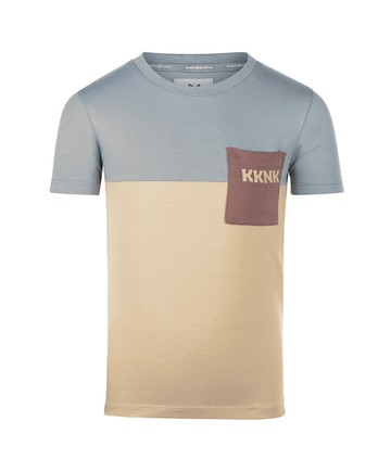 撞色拼接灰色短袖上衣116cm