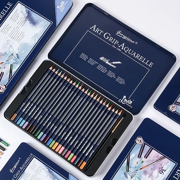 giorgione 創意無限專業級高顯色乾濕兩用三角原木水性可渲染多層次繪畫色鉛筆  24色  1盒