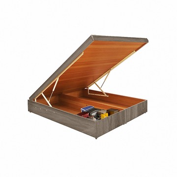 ASSARI-收納後掀床架-雙人5尺灰橡