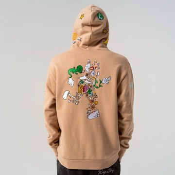 RIPNDIP BROKEN DOWN HOODIE 駝色 電繡 帽T 連帽衫 中指貓 台灣總代理-ALL