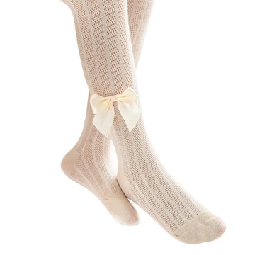 JB Design 網眼透氣蝴蝶結褲襪 M (建議身高80-90CM) 3-5歲適用  膚色