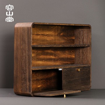 限時下殺 免運/可開票 實木茶具收納架收納柜子抽屜式博古架桌面新中式茶具架多層