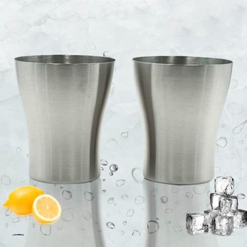 304不銹鋼啤酒杯可樂杯居家洗漱口杯350ML卷口杯收腰杯單層水杯子