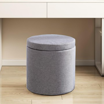 Moneypool 馬卡龍收納布藝化妝台椅凳  1個  灰色